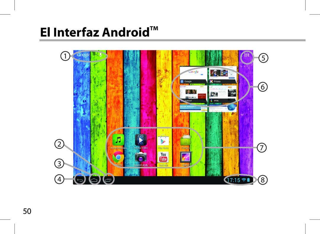 Archos AN8G4 quick start El Interfaz AndroidTM 