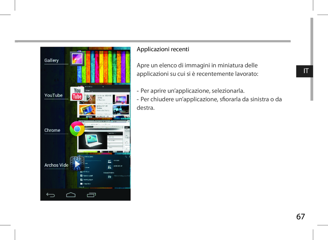 Archos AN8G4 quick start Destra 