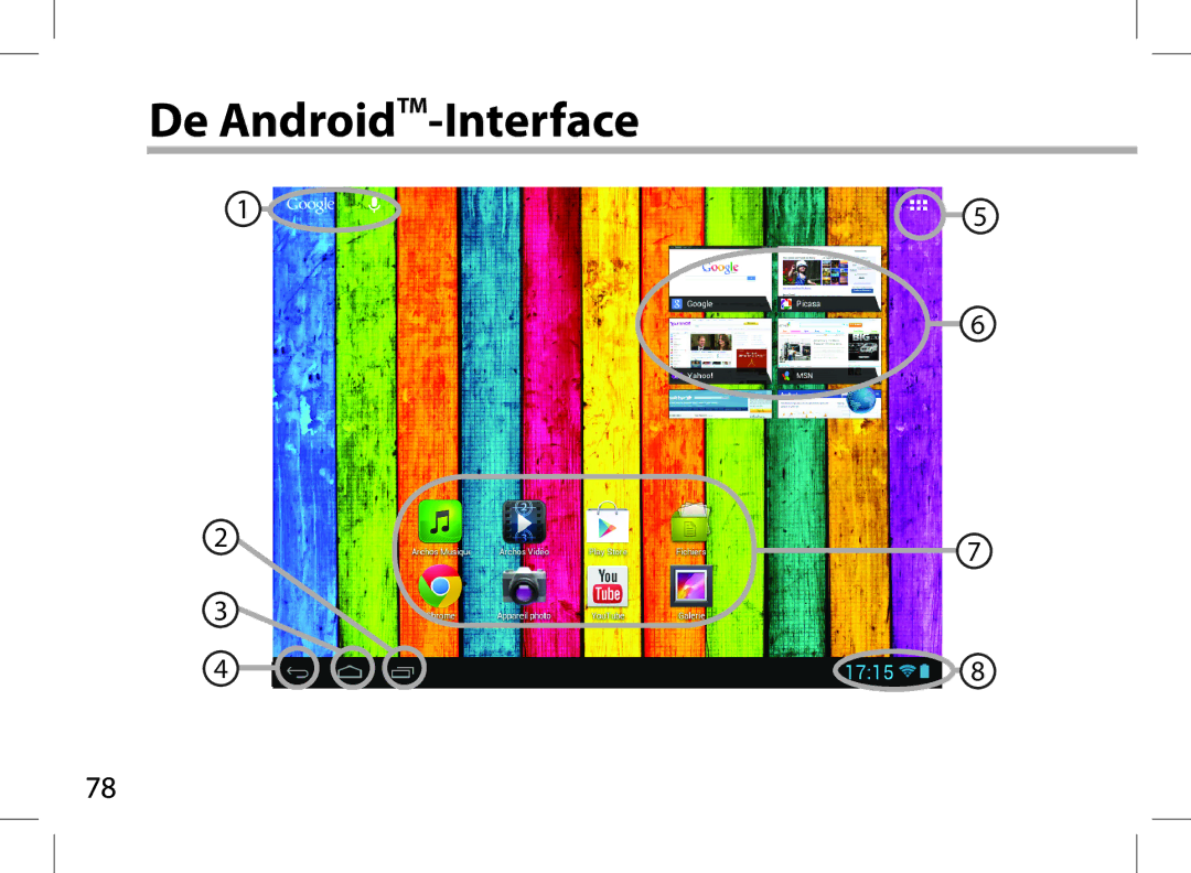 Archos AN8G4 quick start De AndroidTM-Interface 