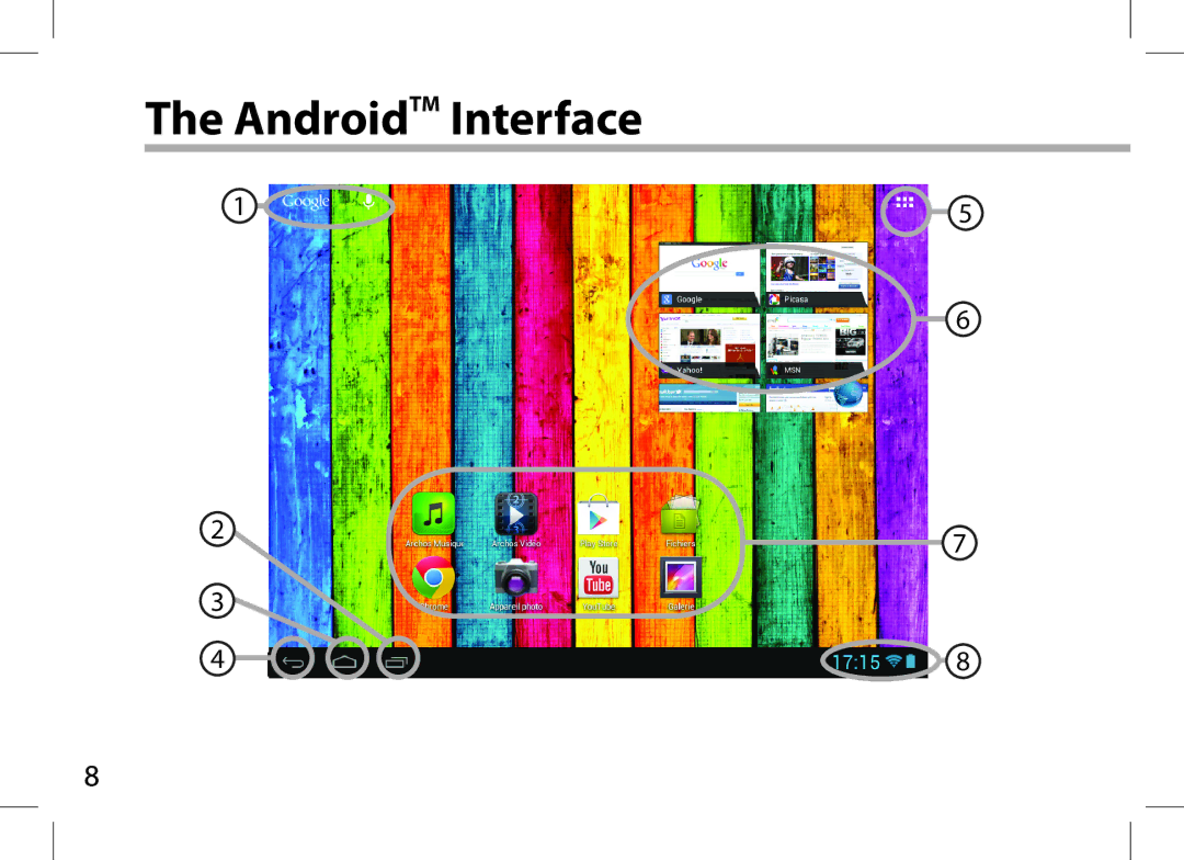 Archos AN8G4 quick start AndroidTM Interface 