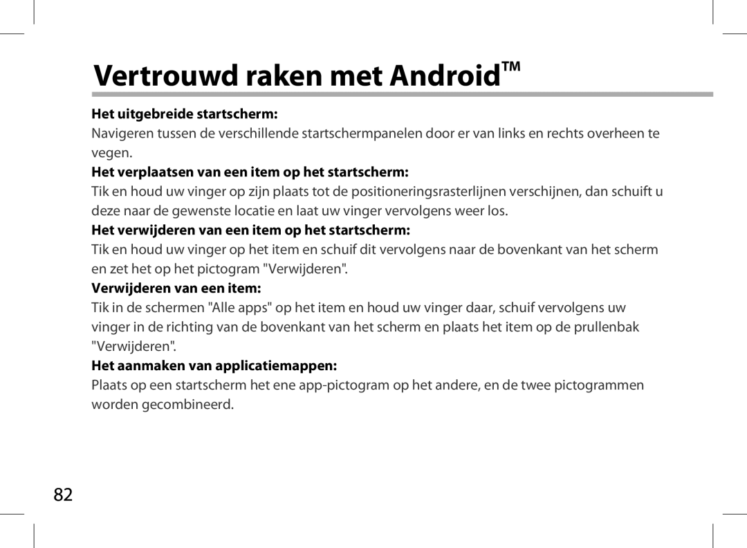 Archos AN8G4 quick start Vertrouwd raken met AndroidTM 