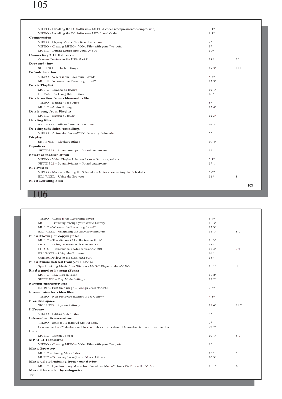 Archos AV 500 series user manual 105 