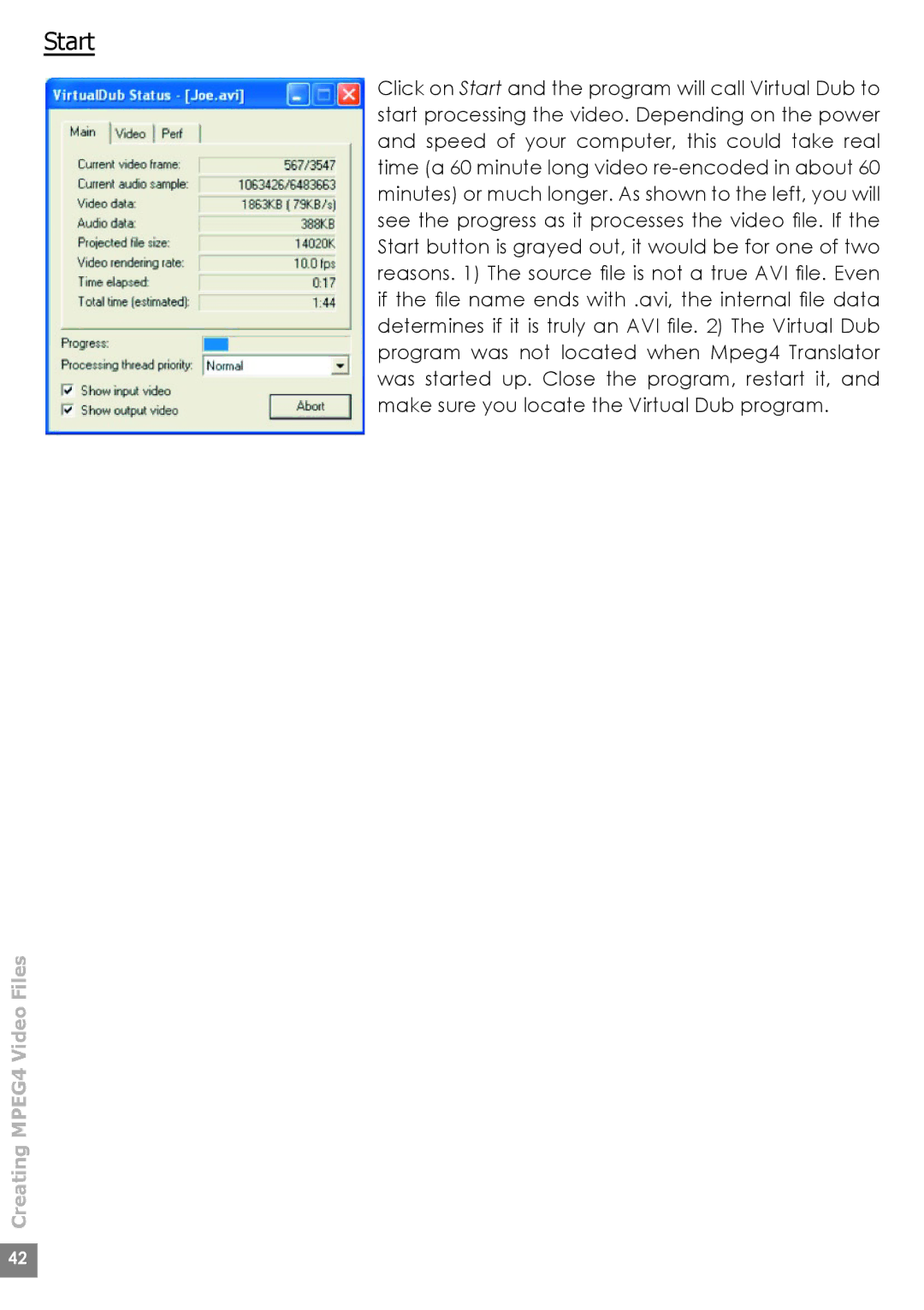 Archos AV320, AV380, AV340 user manual Start 