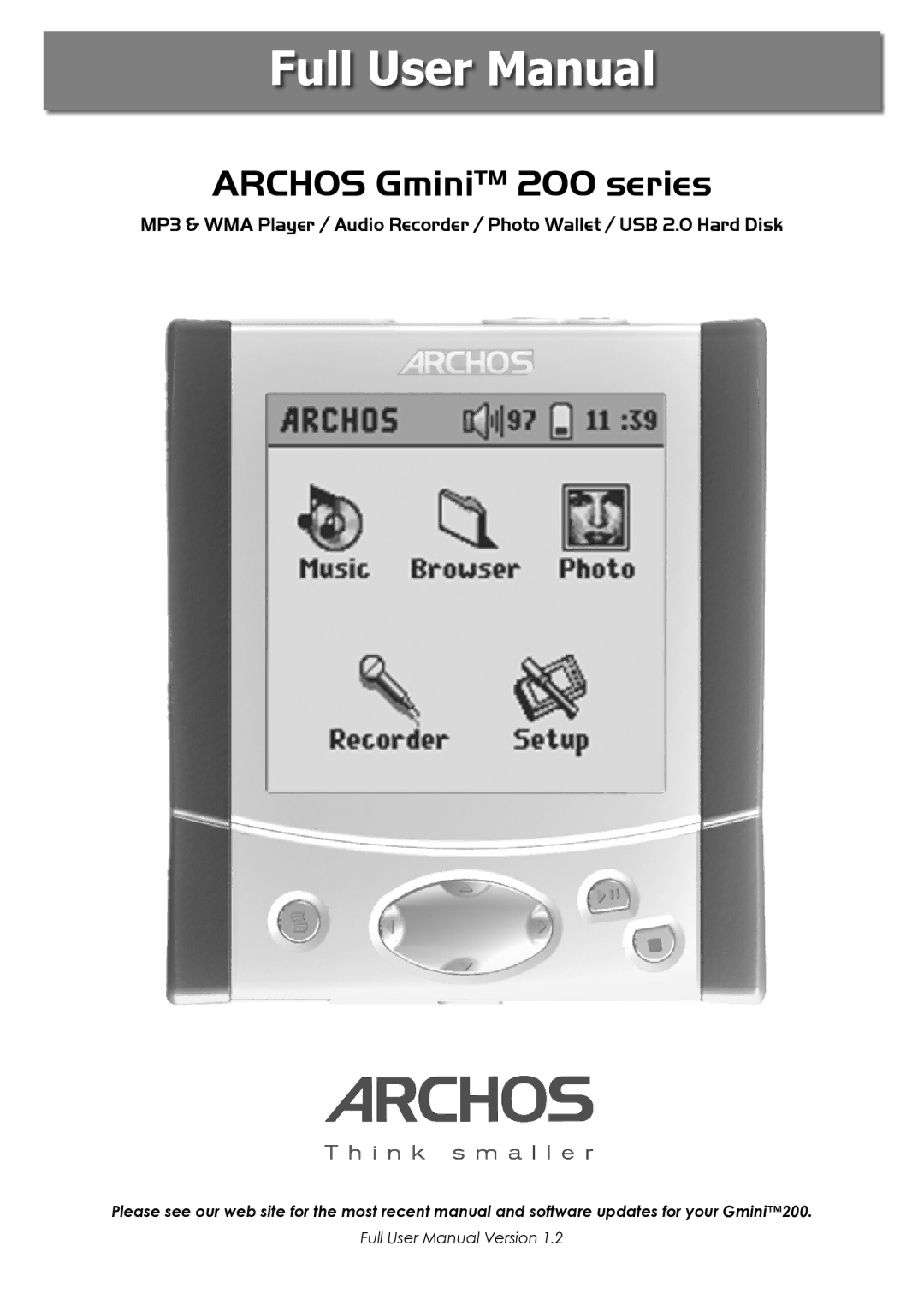 Archos Gmini200 user manual Archos Gmini 200 series 