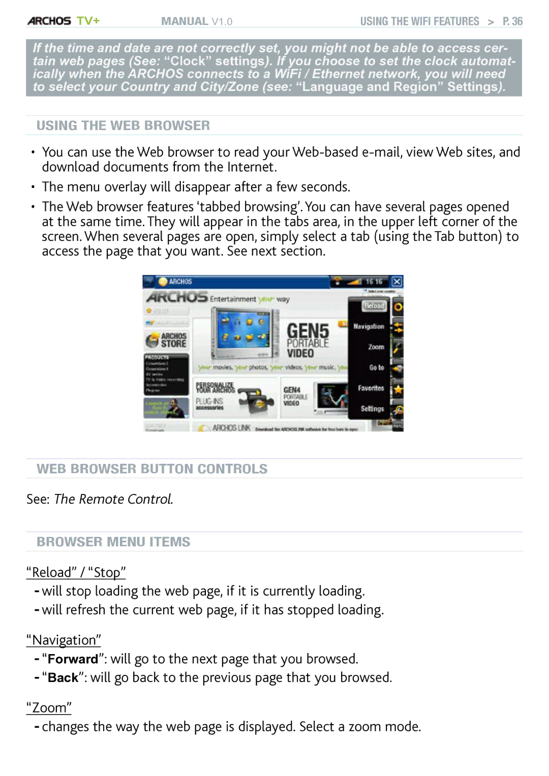 Archos TV+ user manual See The Remote Control 