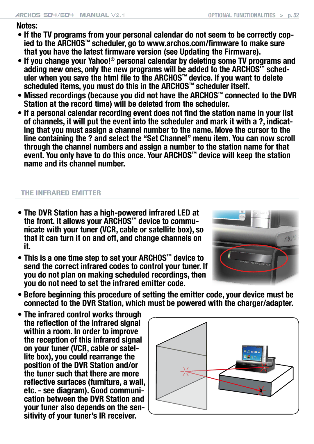 Archos Version 2.1 user manual Infrared Emitter 