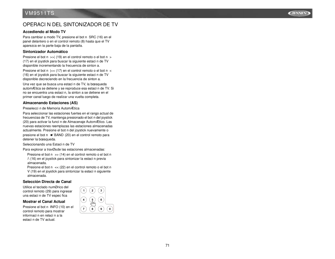 Archos VM9511TS instruction manual Operación DEL Sintonizador DE TV, Accediendo al Modo TV, Almacenando Estaciones AS 