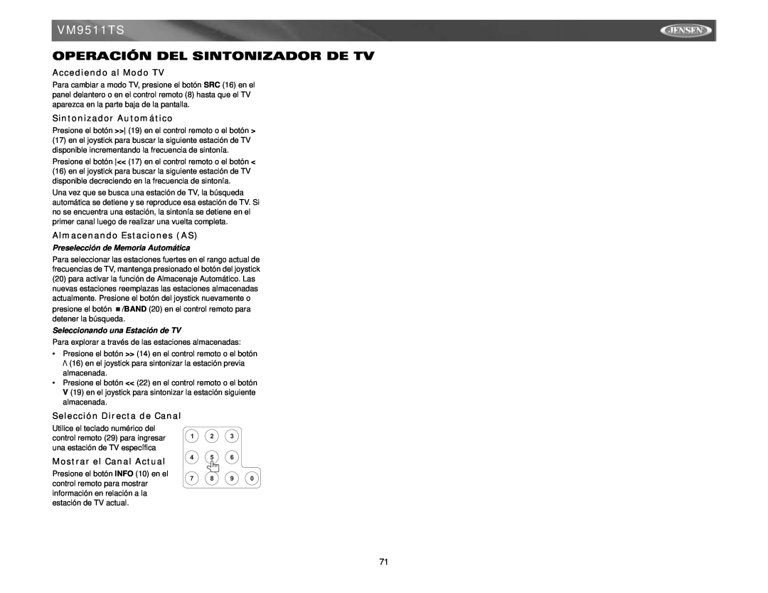 Archos VM9511TS instruction manual Operación Del Sintonizador De Tv, Accediendo al Modo TV, Almacenando Estaciones AS 