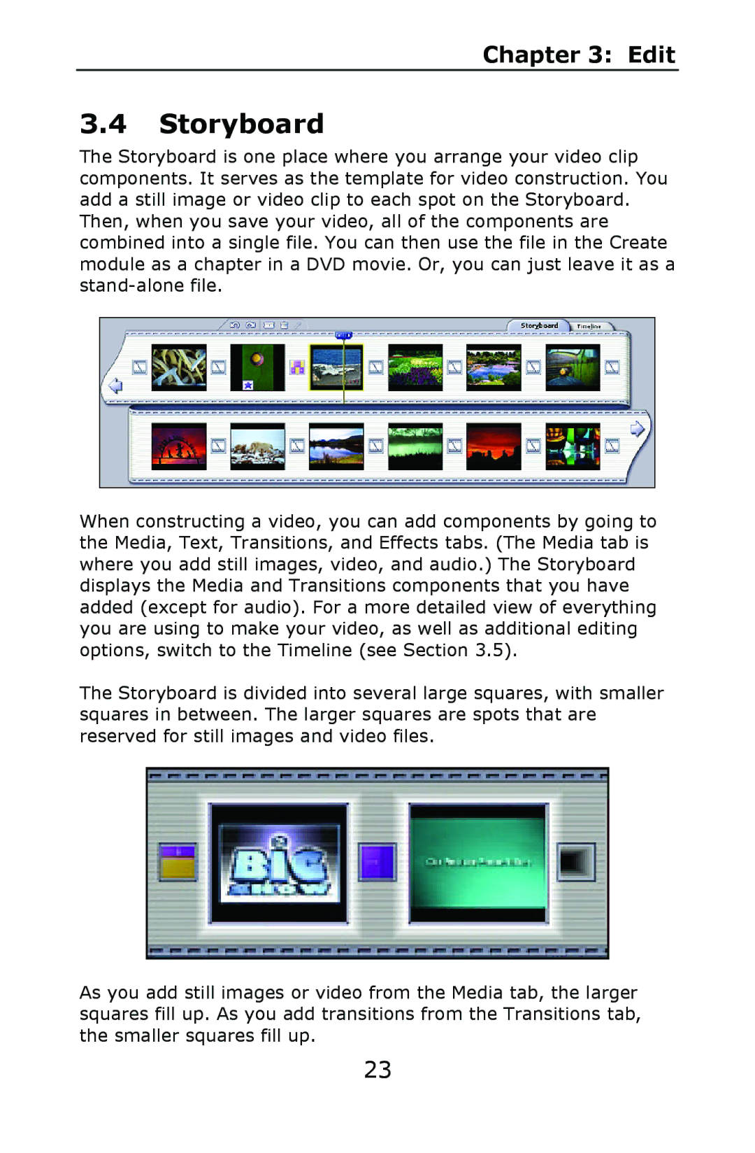 ArcSoft 2 manual Storyboard 