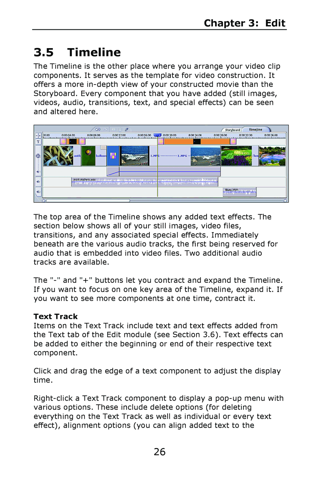 ArcSoft 2 manual Timeline, Text Track 