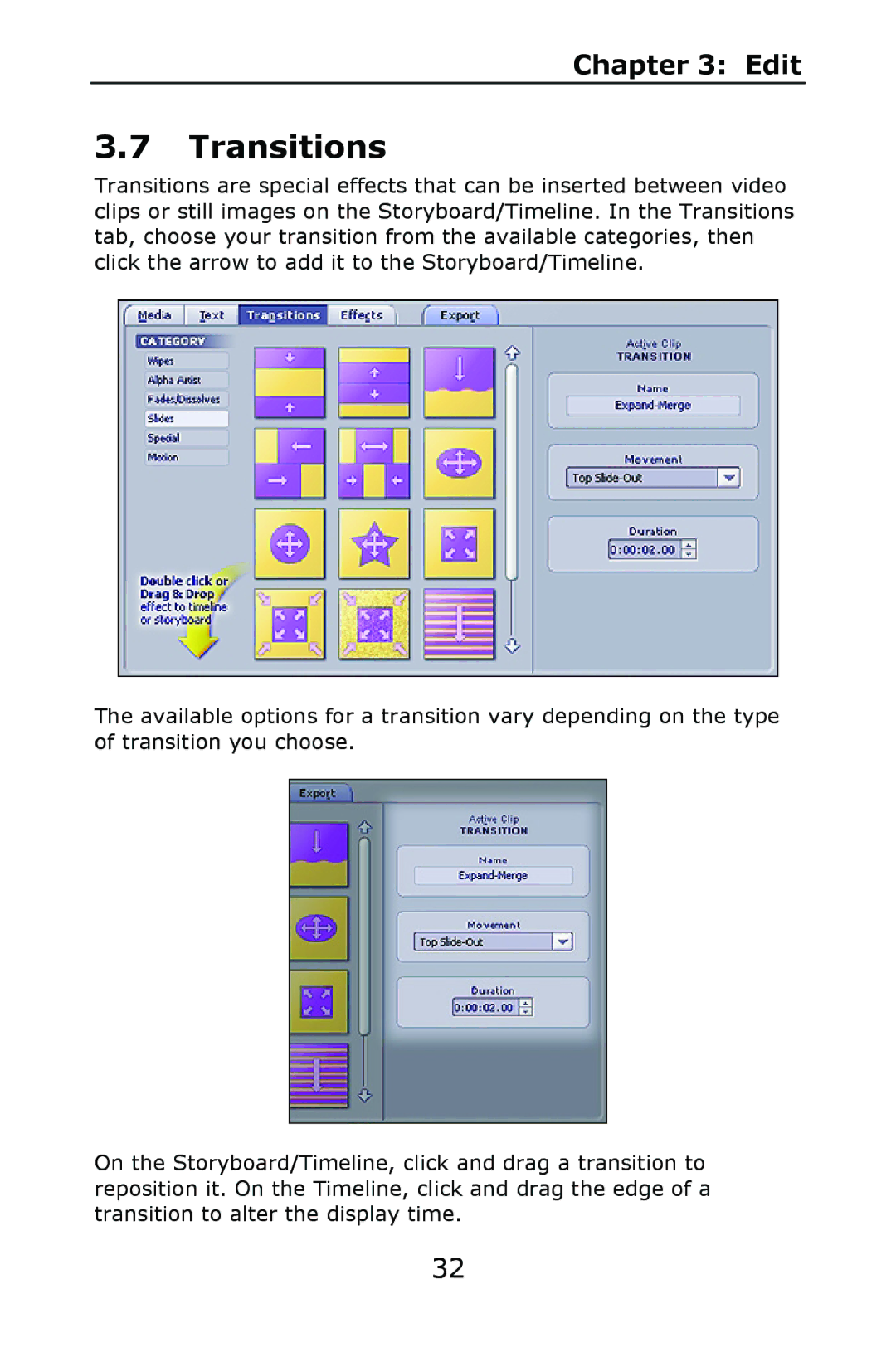 ArcSoft 2 manual Transitions 