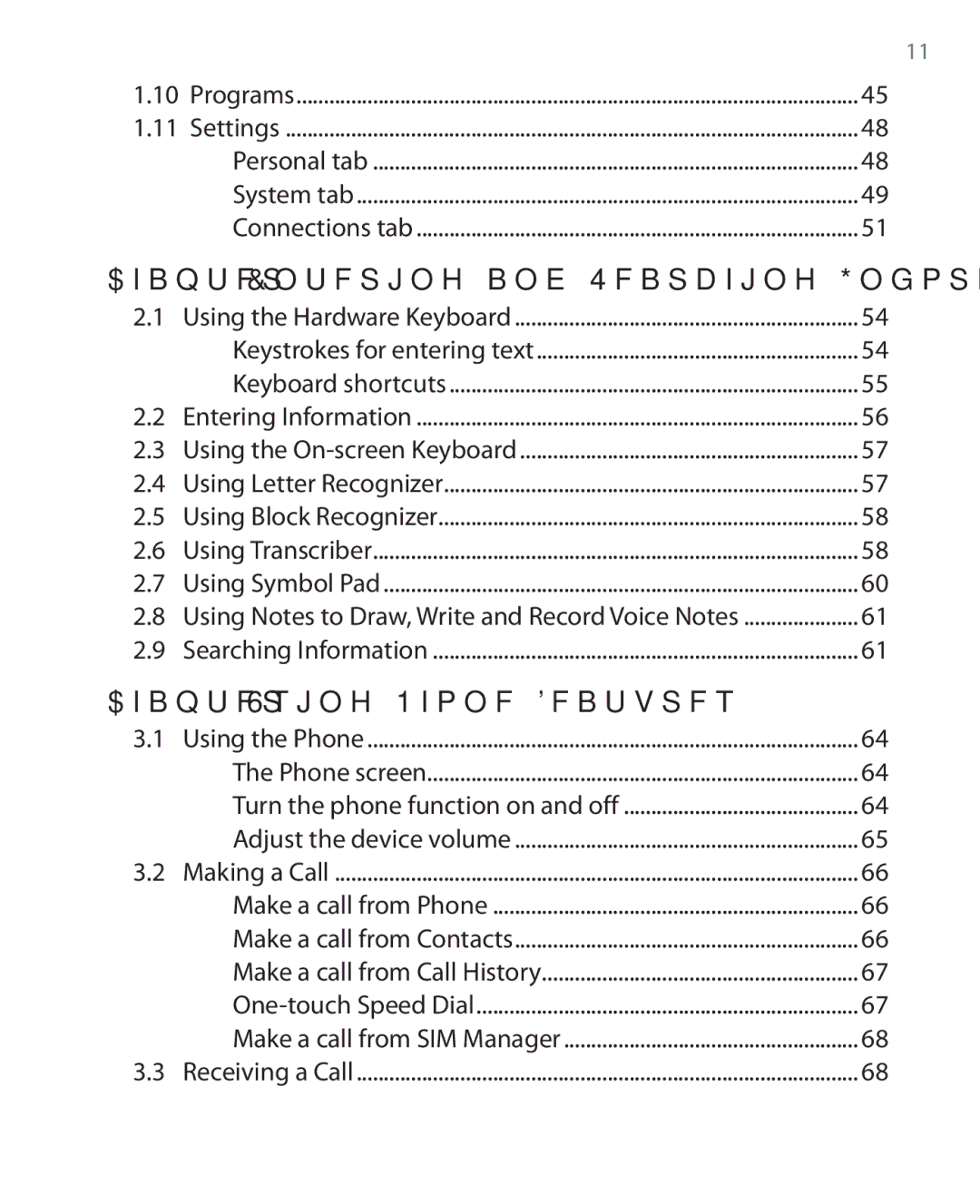 ArcSoft HERA110 manual Keystrokes for entering text, Turn the phone function on and off, Make a call from Call History 