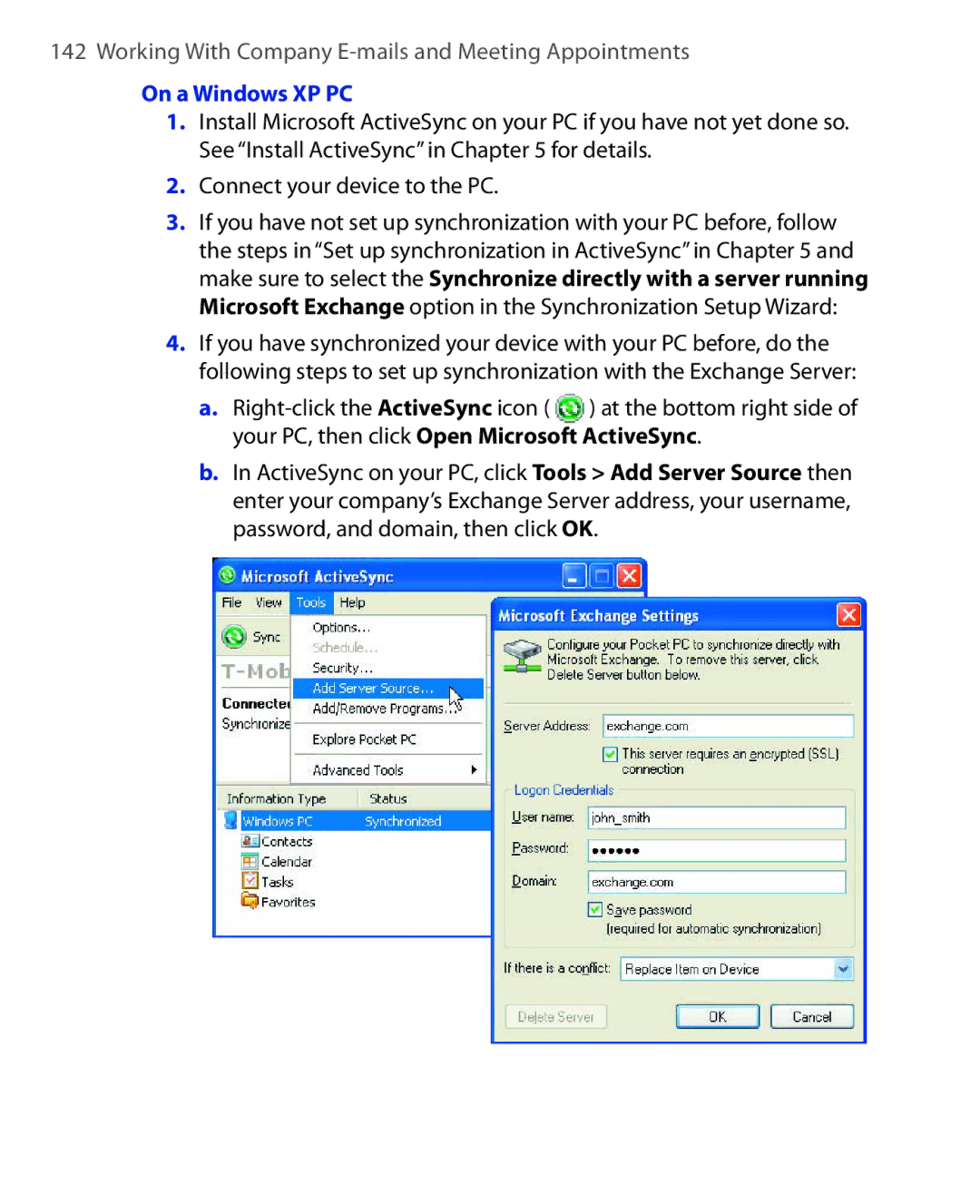 ArcSoft HERA110 manual On a Windows XP PC, Right-click the ActiveSync icon at the bottom right side 