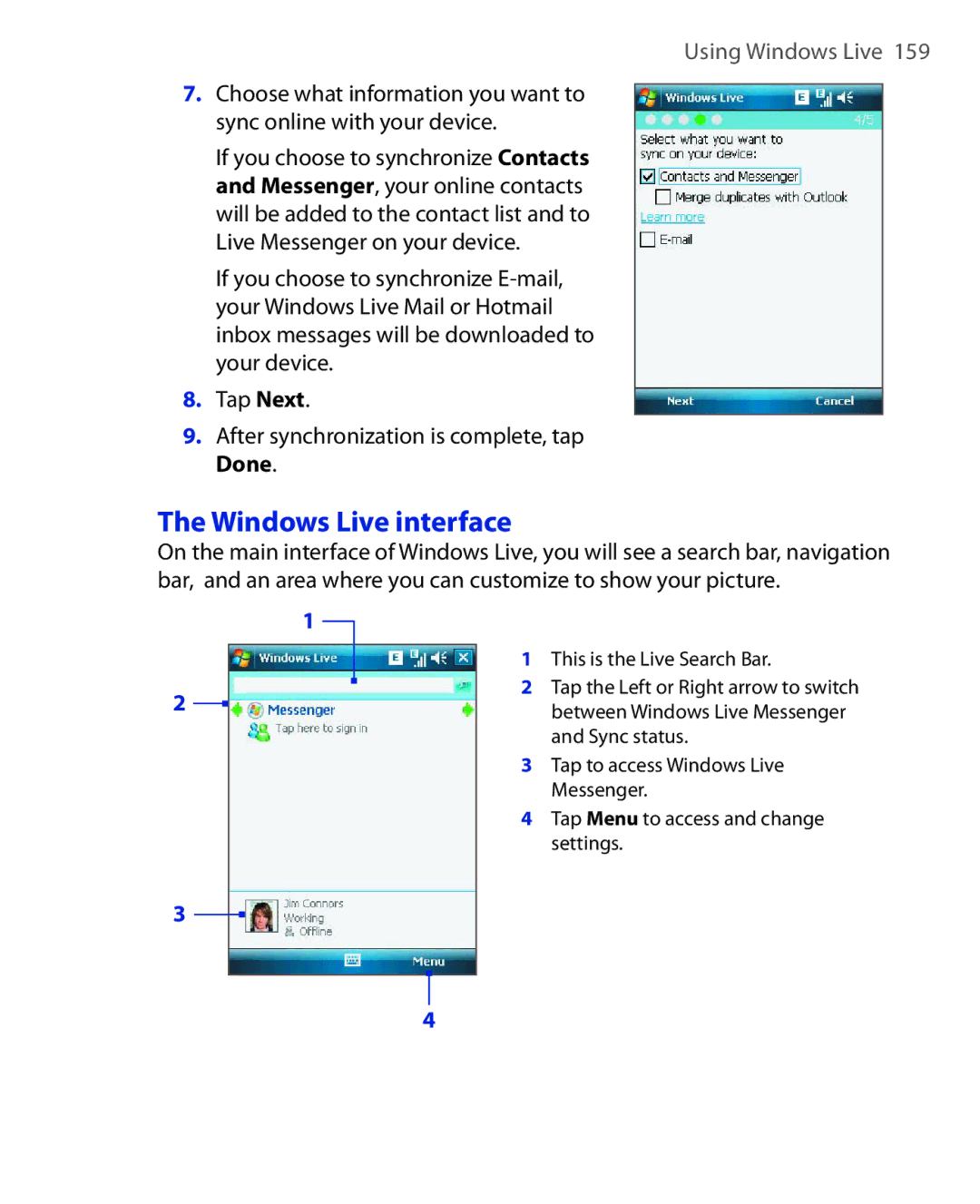 ArcSoft HERA110 manual Windows Live interface 