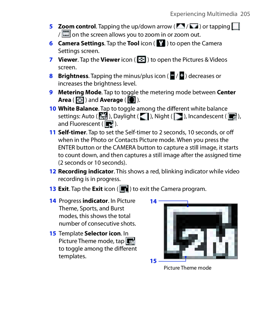 ArcSoft HERA110 manual Picture Theme mode 