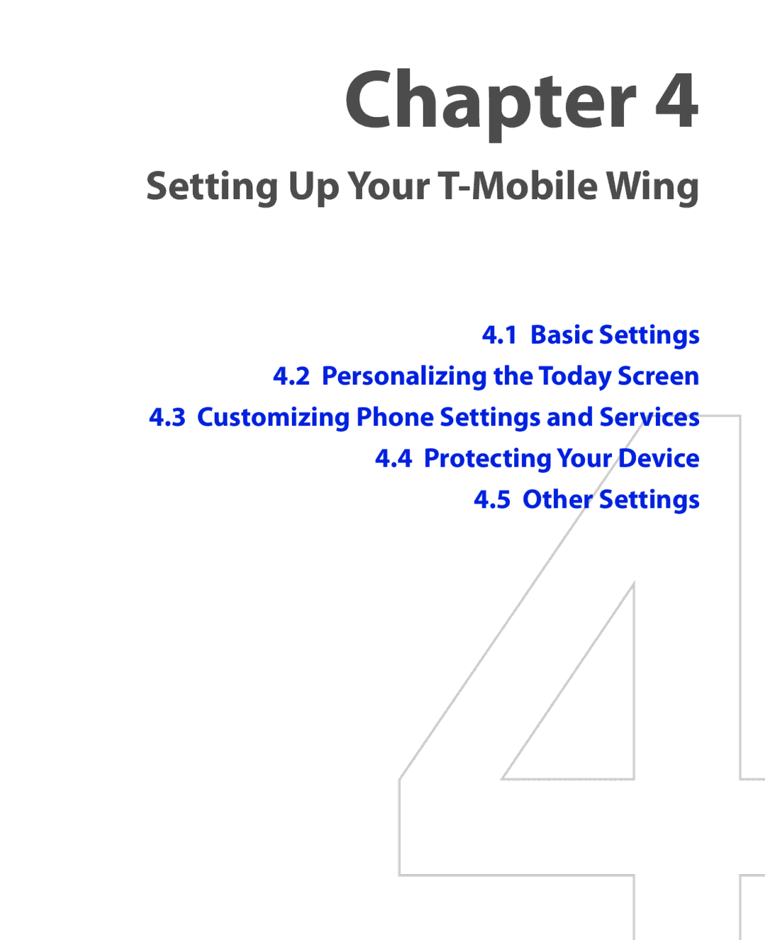 ArcSoft HERA110 manual Setting Up Your T-Mobile Wing 