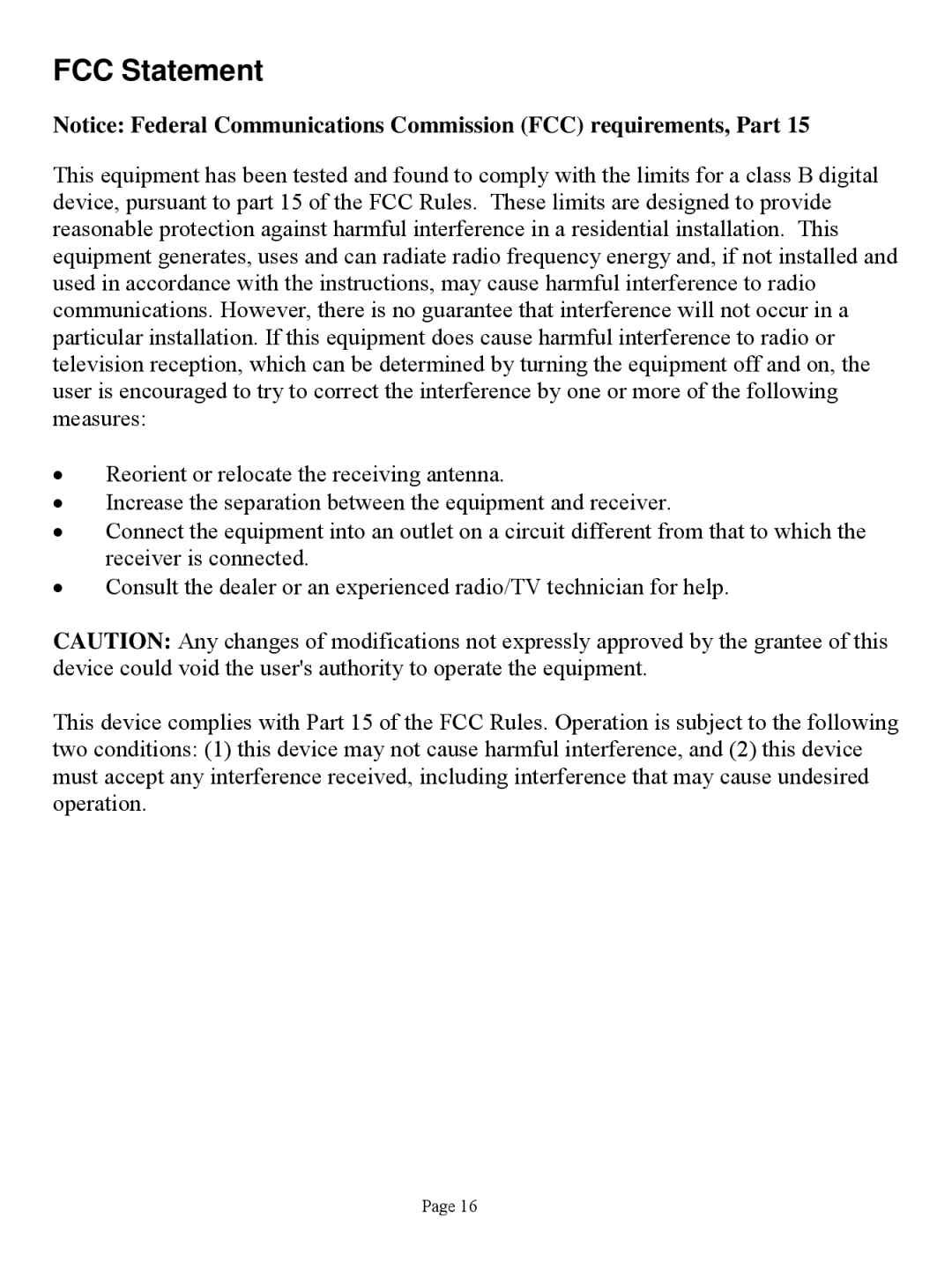 ArcSoft HO98068 manual FCC Statement 