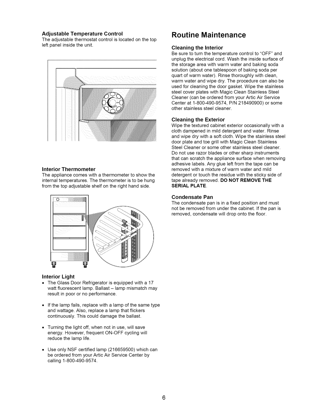 Arctic Air 297283501 important safety instructions Routine Maintenance 