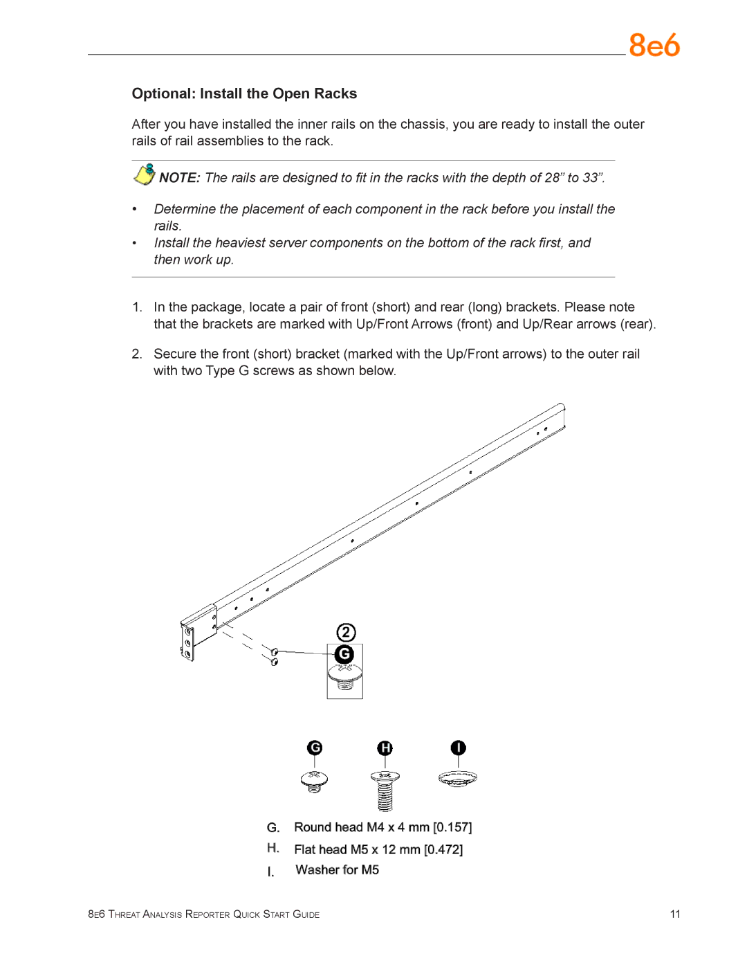 Argee MSA-004-004 quick start Optional Install the Open Racks 