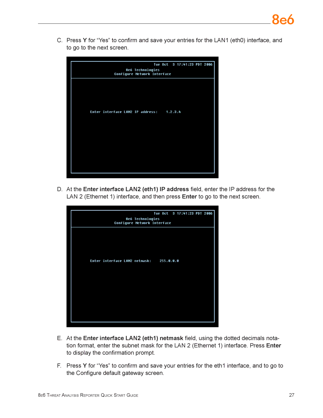 Argee MSA-004-004 quick start 8e6 Threat Analysis Reporter Quick Start Guide 