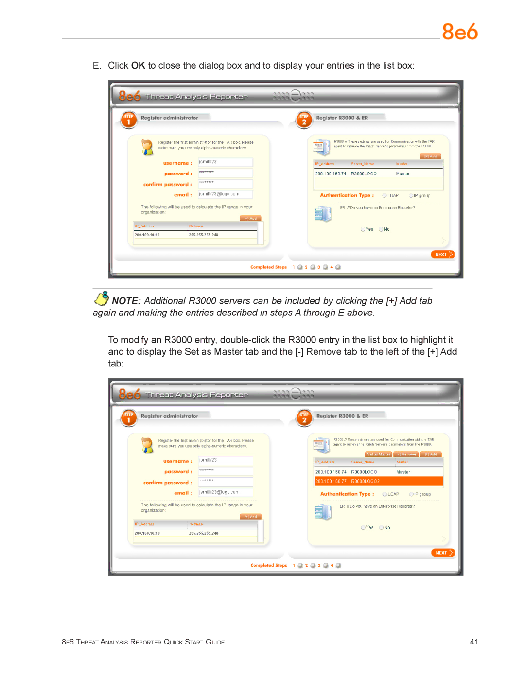 Argee MSA-004-004 quick start 8e6 Threat Analysis Reporter Quick Start Guide 