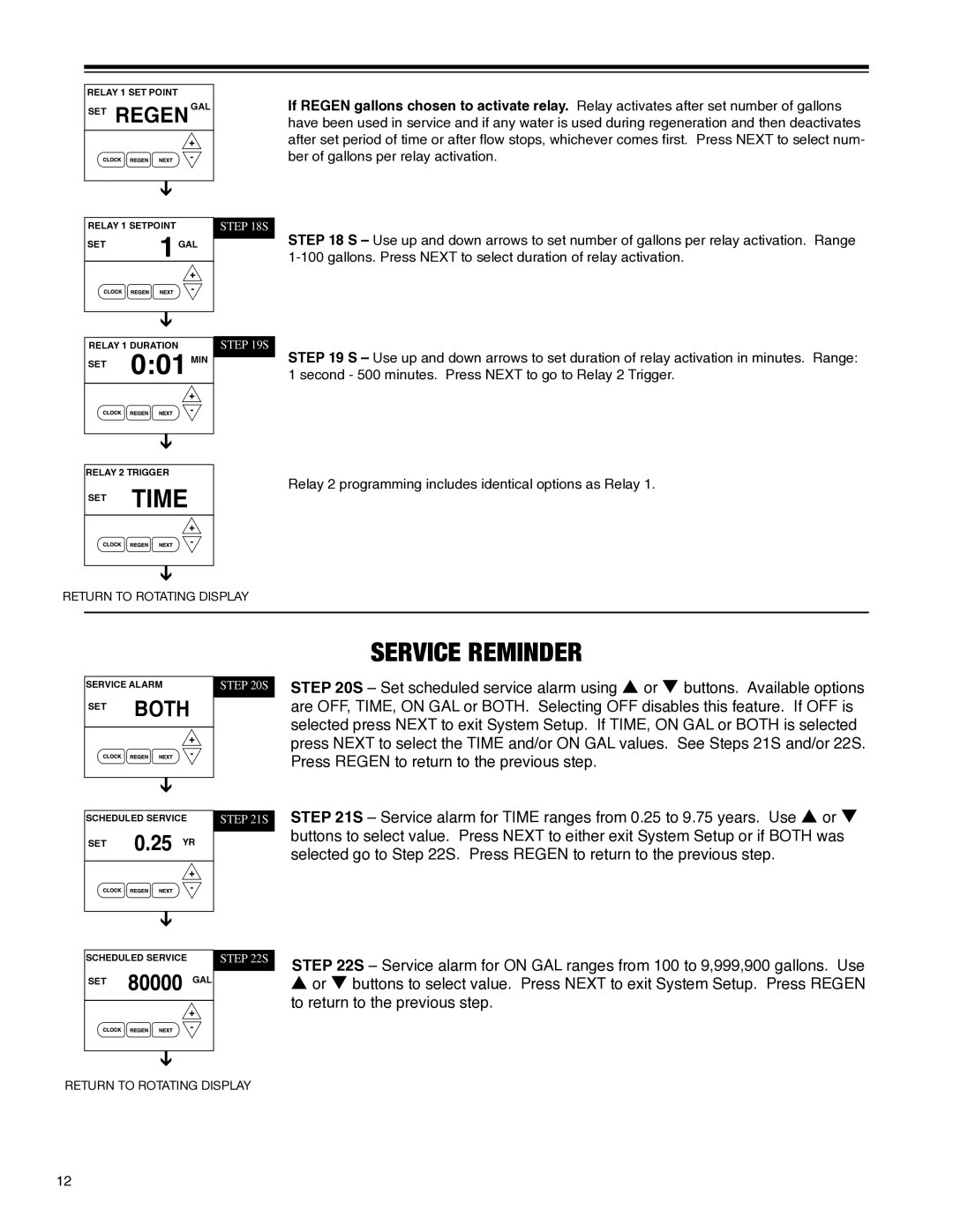 Argosy Research H-125 Series owner manual Service Reminder, SET Regengal 