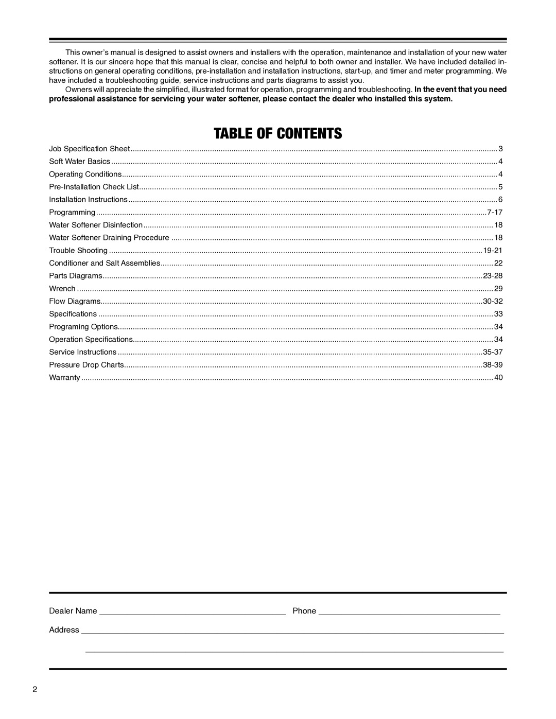 Argosy Research H-125 Series owner manual Table of Contents 