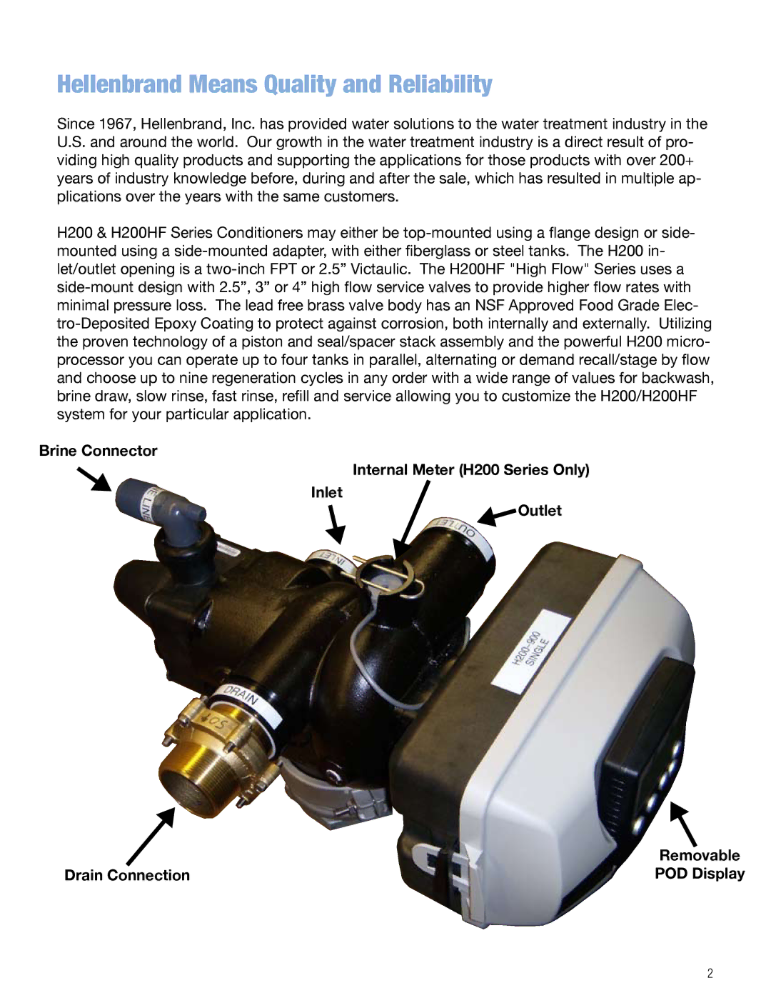 Argosy Research H200HF Series, H200 Series manual Hellenbrand Means Quality and Reliability 