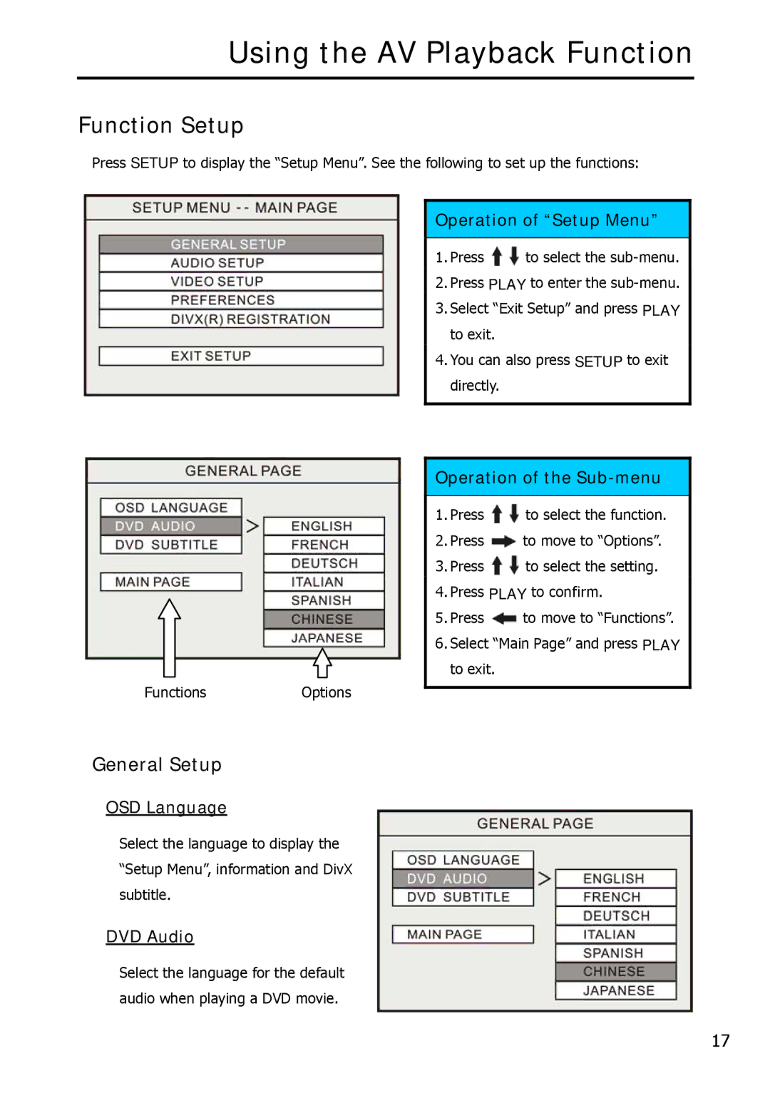 Argosy Research Mobile Video HDD user manual Function Setup, General Setup 