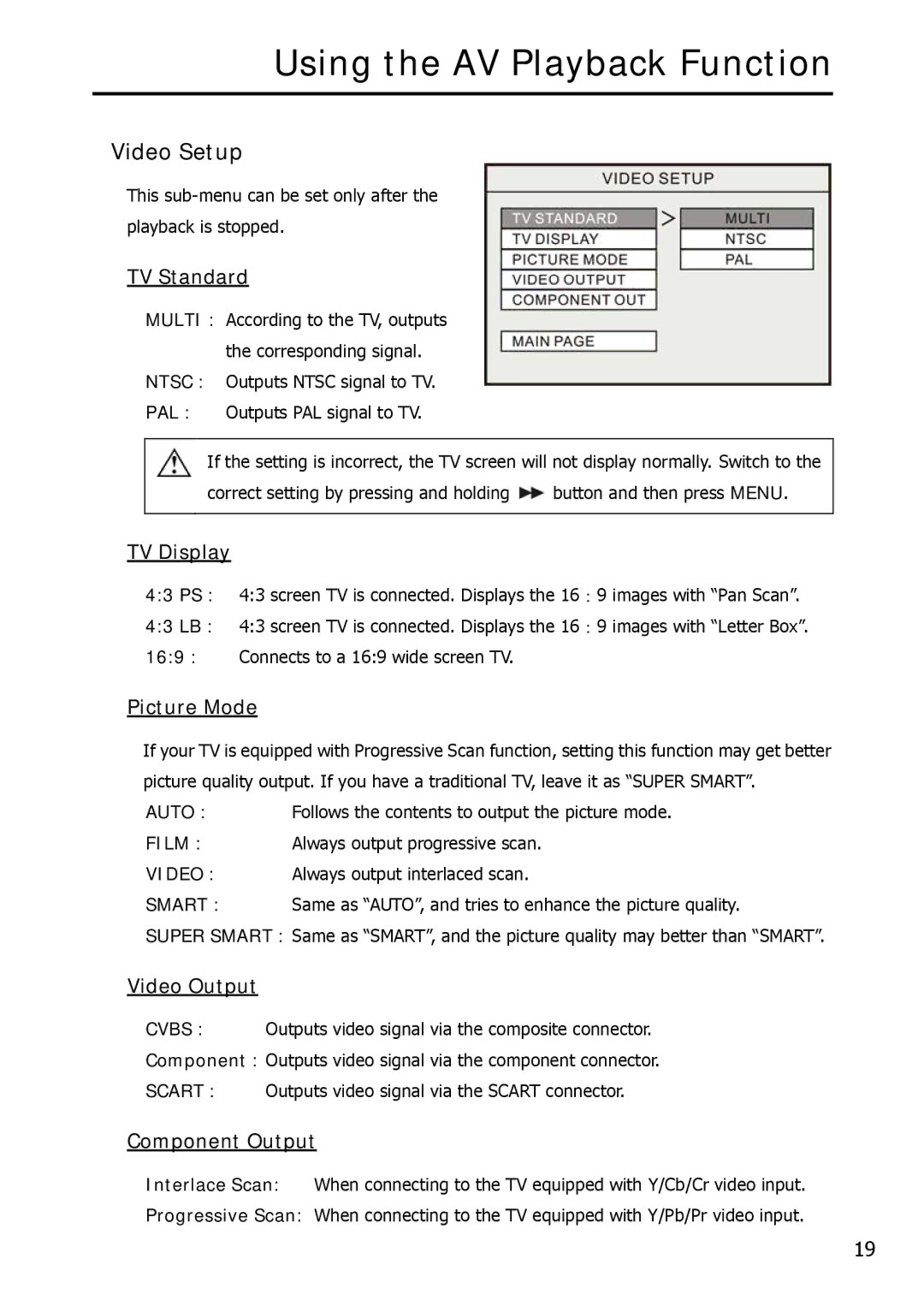 Argosy Research Mobile Video HDD user manual Video Setup 