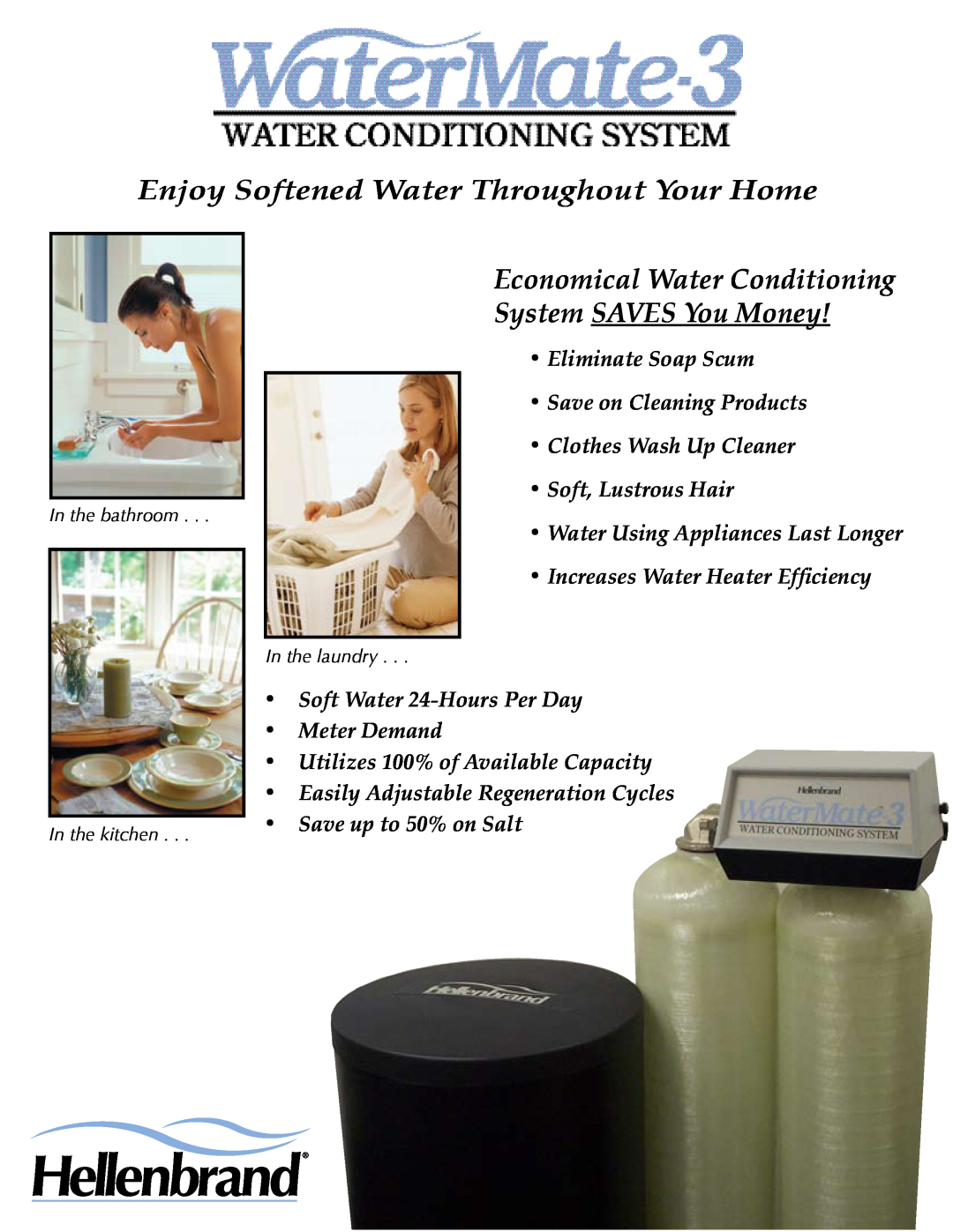 Argosy Research WaterMate 3 manual Enjoy Softened Water Throughout Your Home 