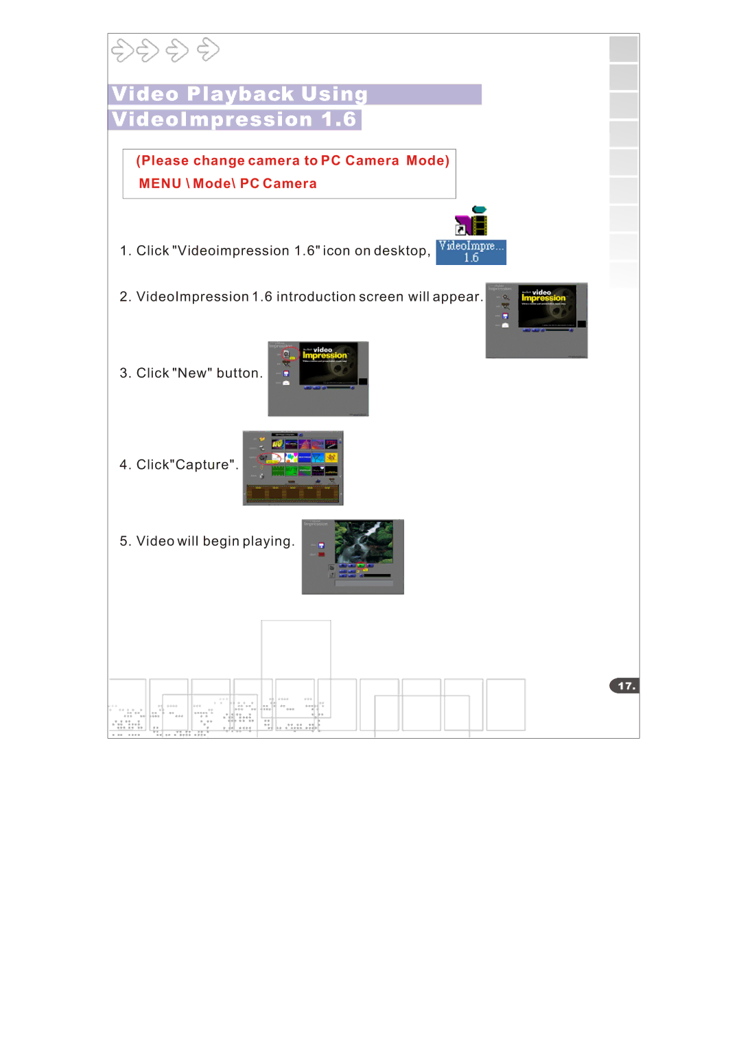 Argus Camera 3640 manual Video Playback Using VideoImpression 