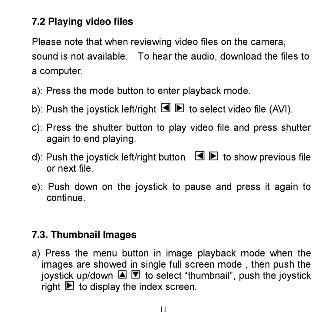 Argus Camera Bean - Carabiner manual Playing video files, Thumbnail Images 