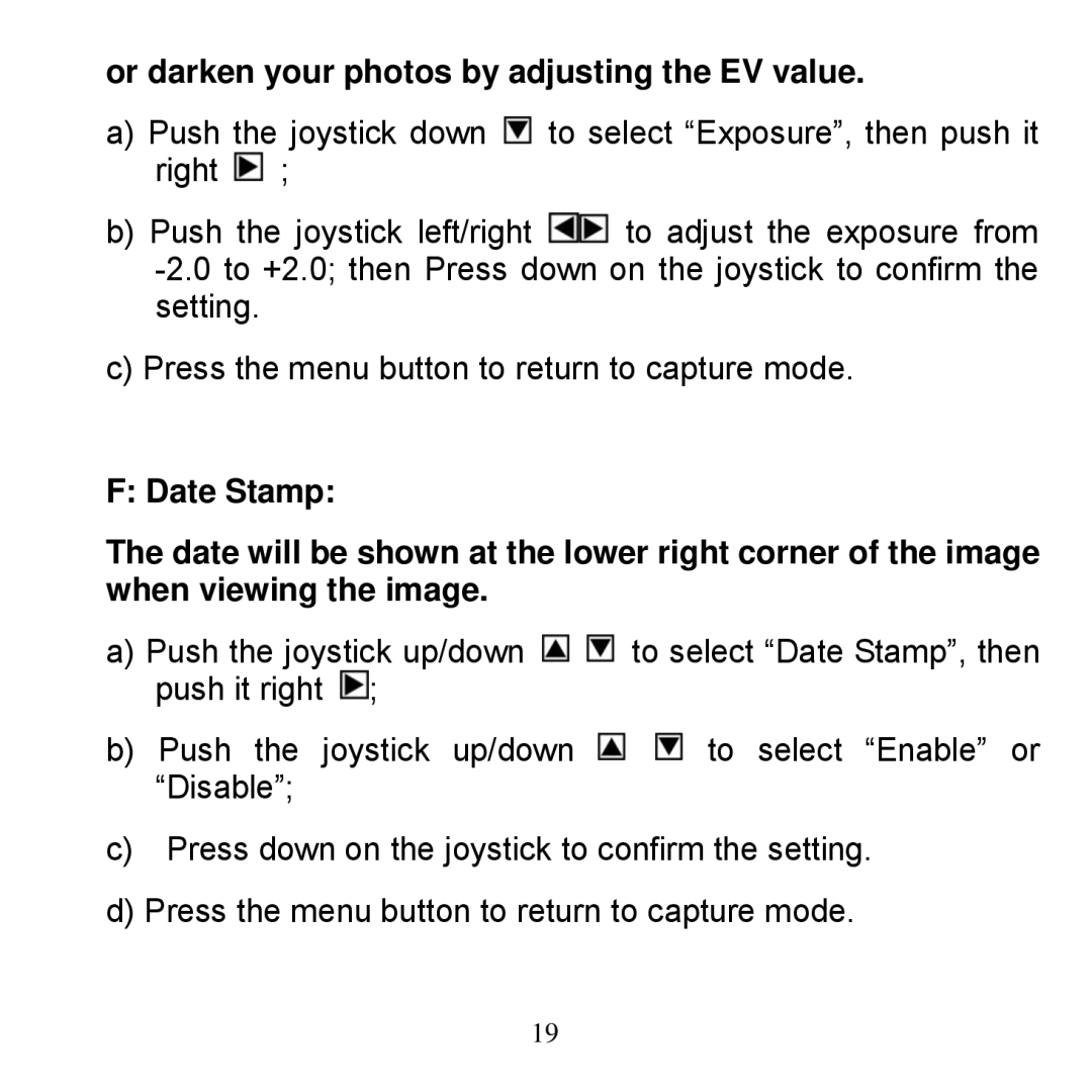 Argus Camera Bean - Carabiner manual Or darken your photos by adjusting the EV value 