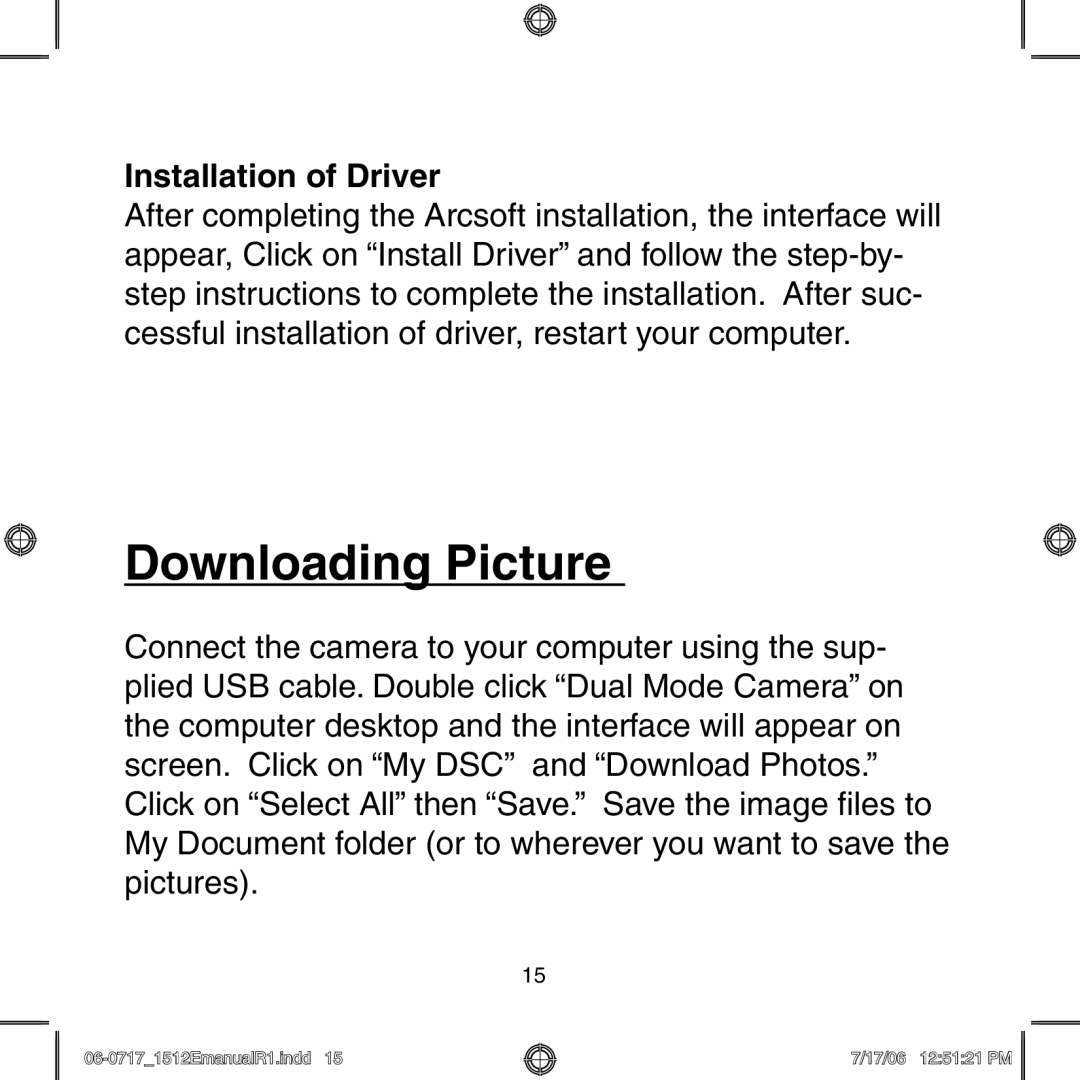 Argus Camera DC-1512E manual Downloading Picture, Installation of Driver 