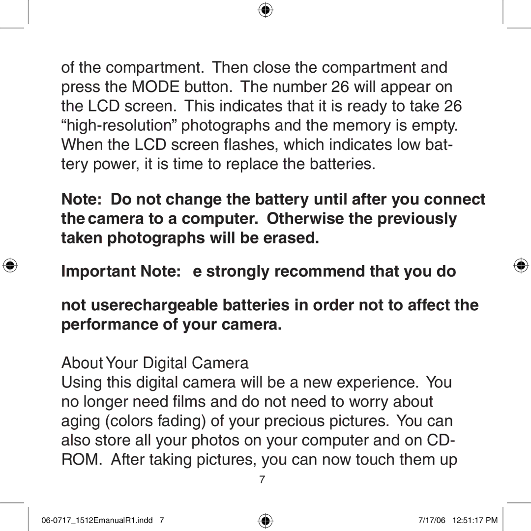 Argus Camera DC-1512E manual About Your Digital Camera 