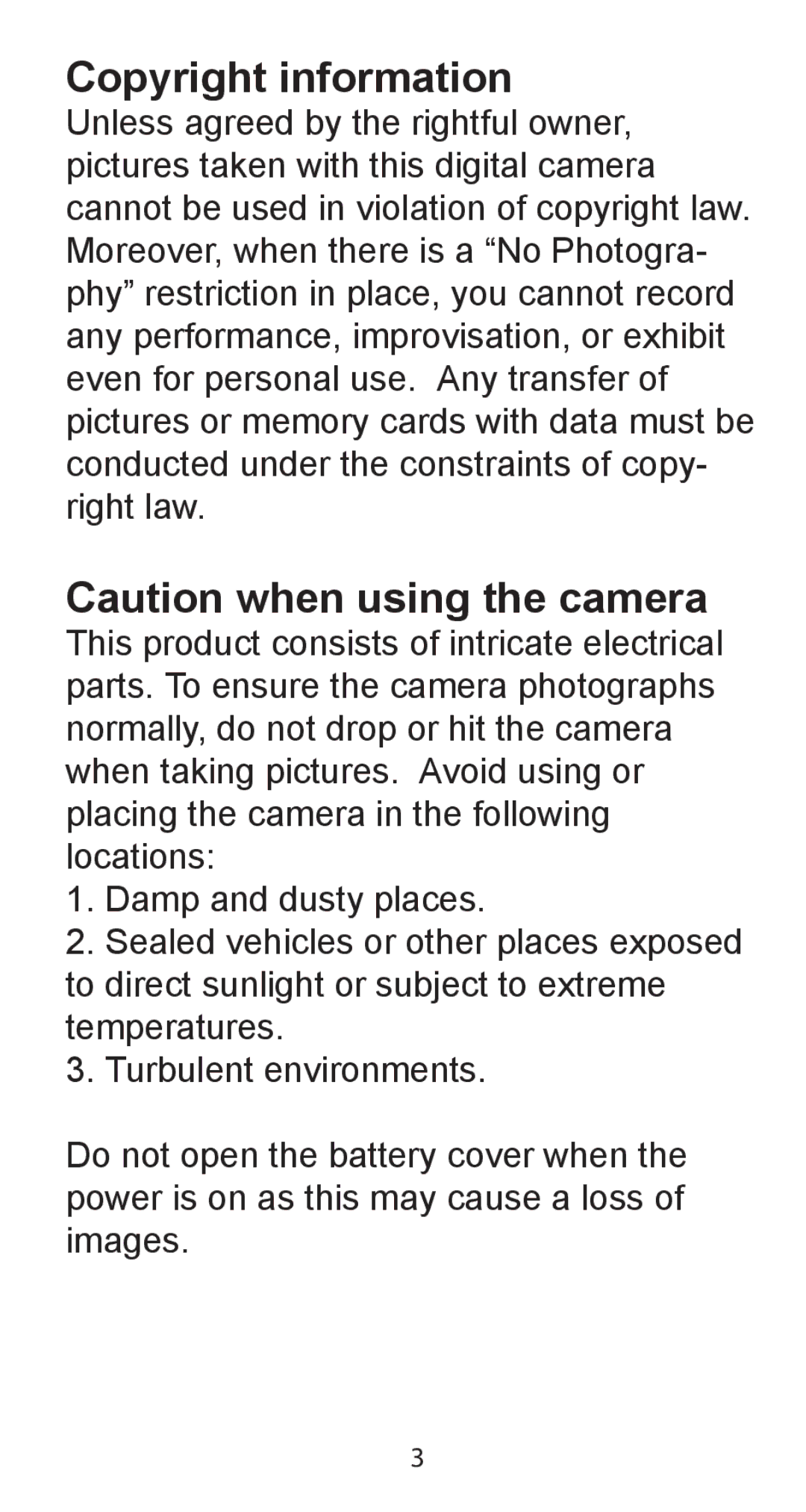 Argus Camera DC-5195 manual Copyright information 