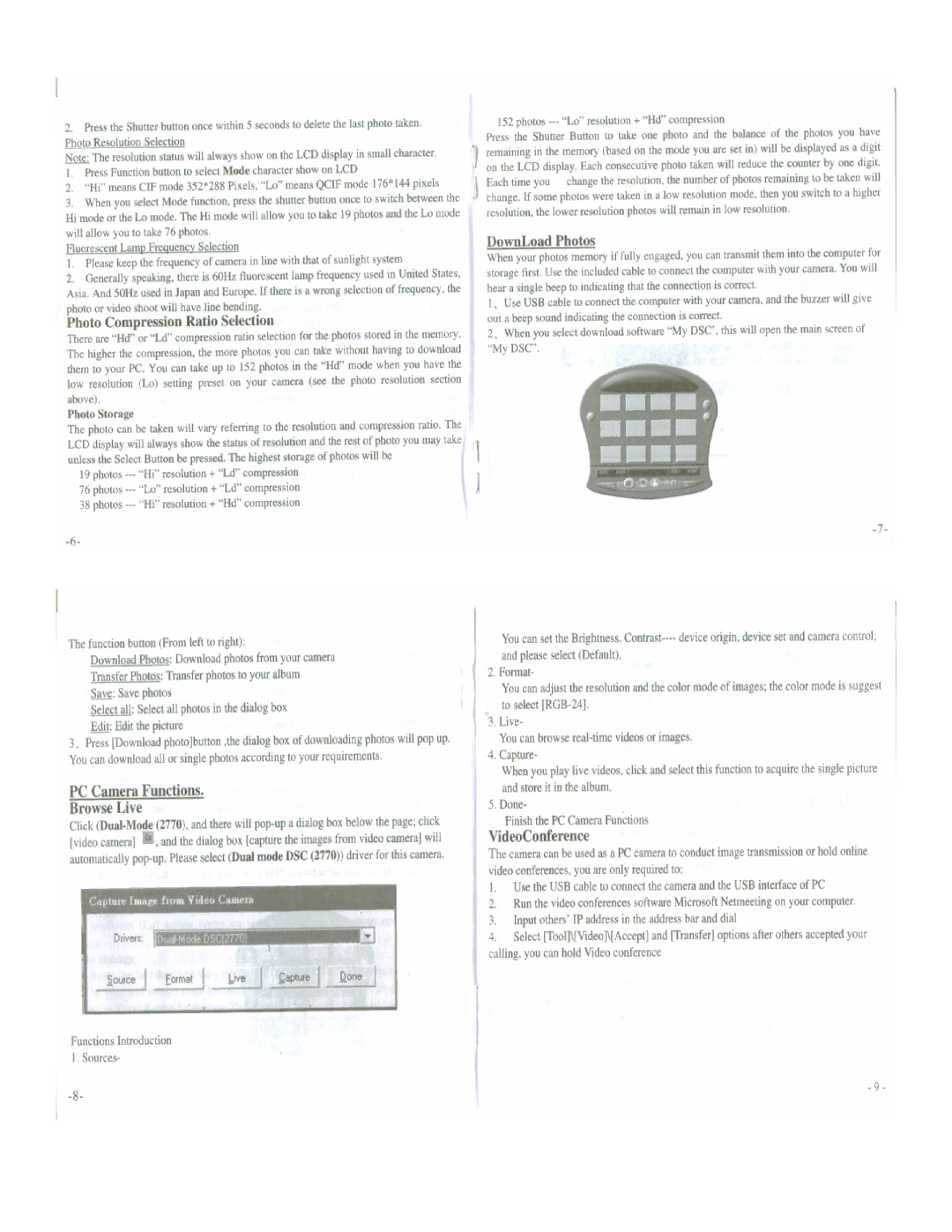 Argus Camera DC1512 manual 