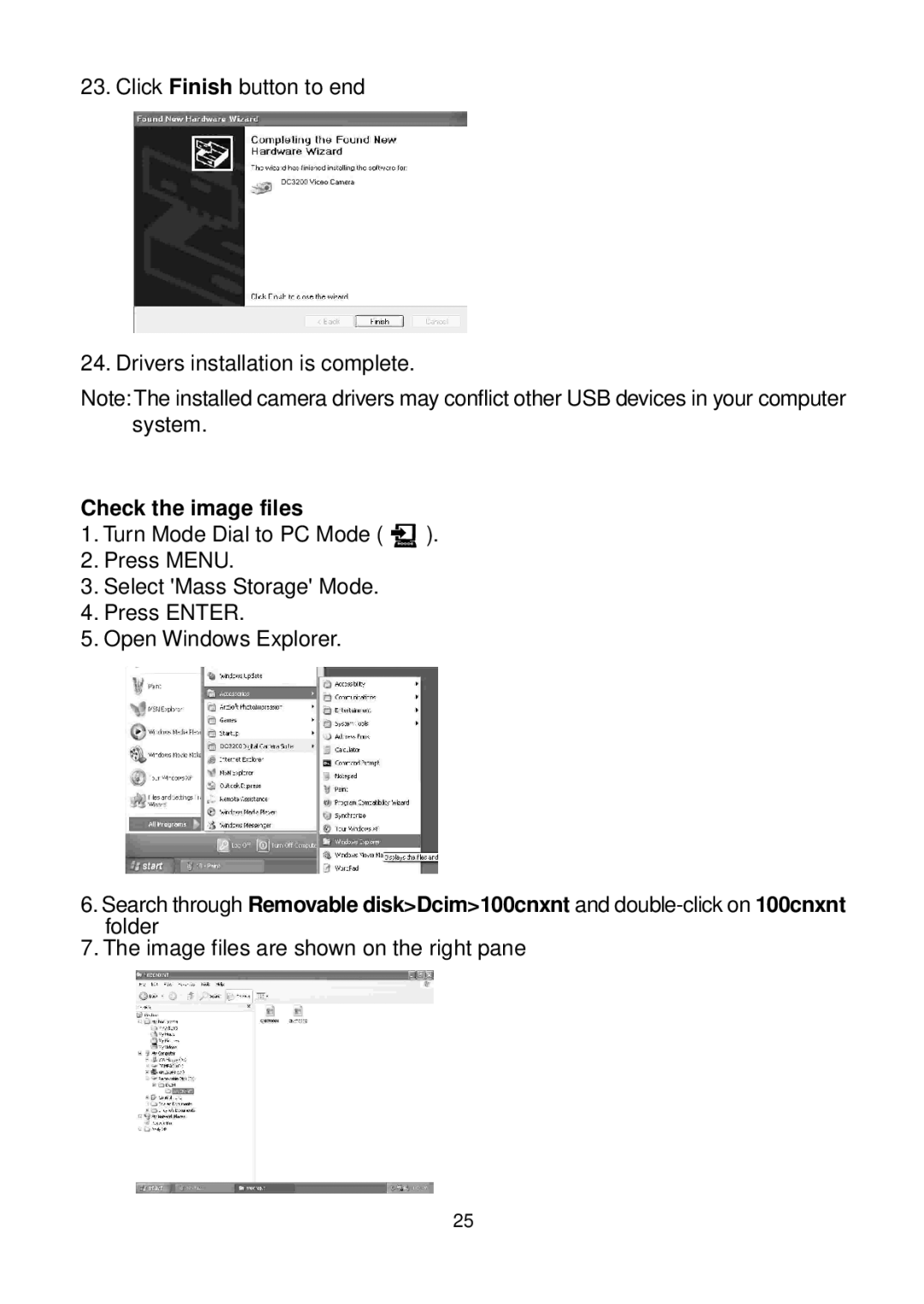 Argus Camera DC3200 manual Click Finish button to end Drivers installation is complete 