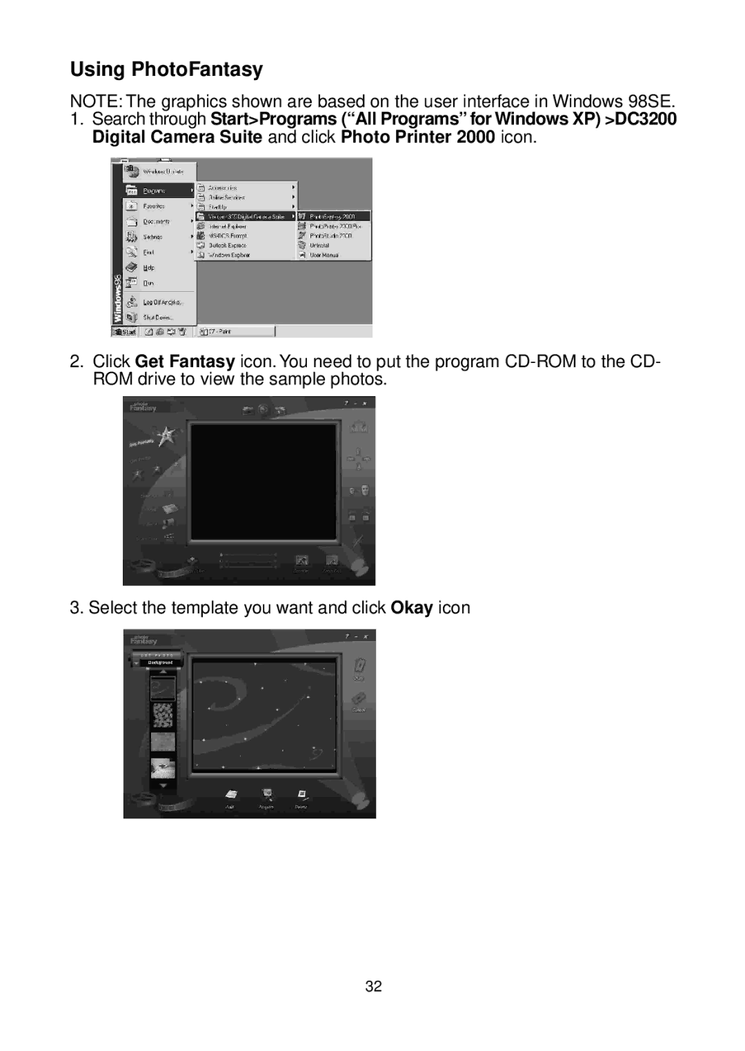 Argus Camera DC3200 manual Using PhotoFantasy 