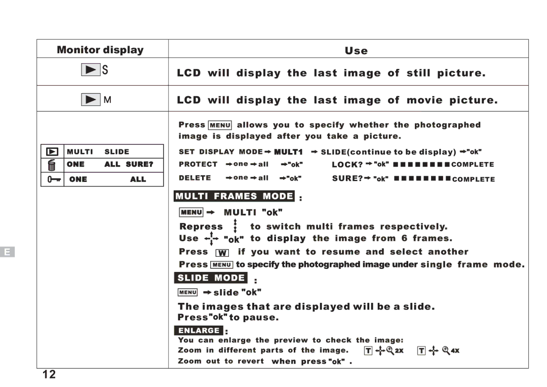 Argus Camera DC3550 manual Images that are displayed will be a slide 