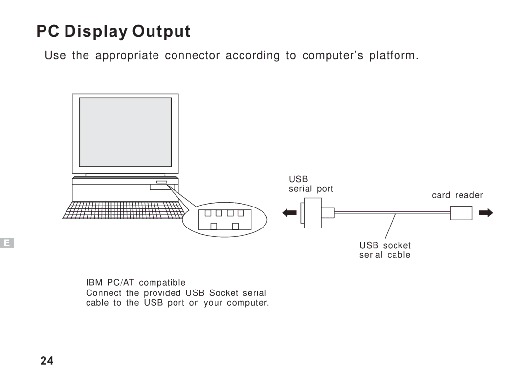 Argus Camera DC3550 manual PC Display Output, Usb 