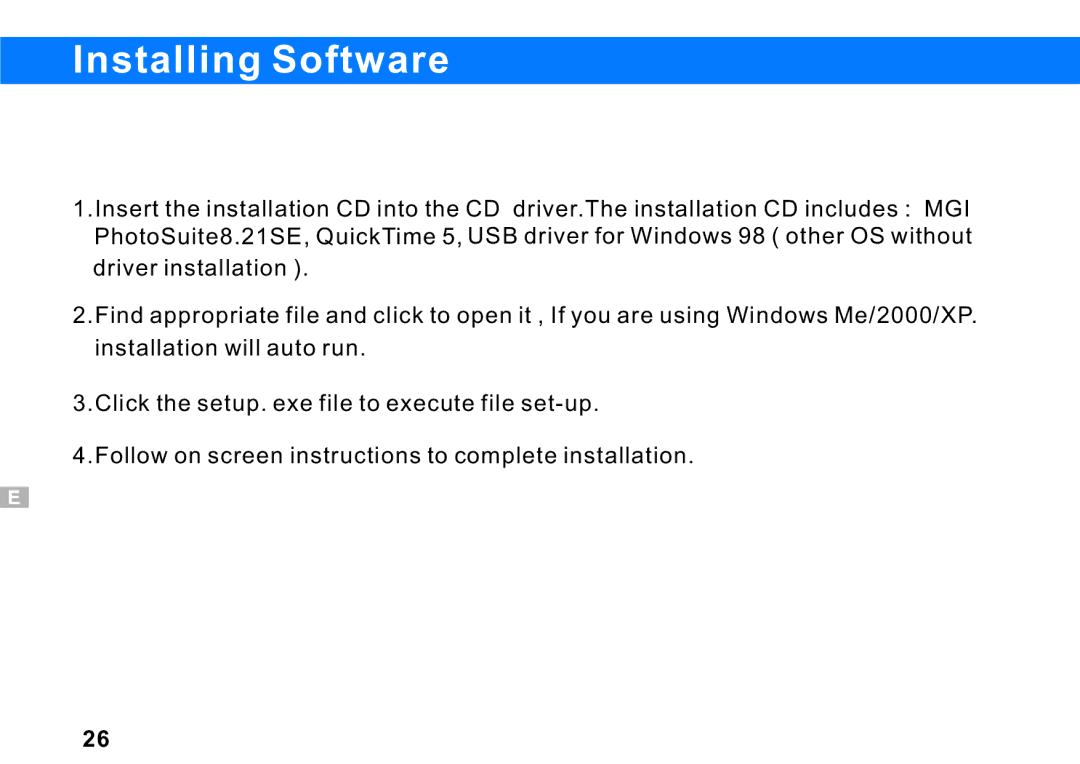 Argus Camera DC3550 manual Installing Software 