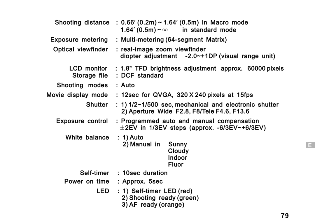 Argus Camera DC3550 manual Led 