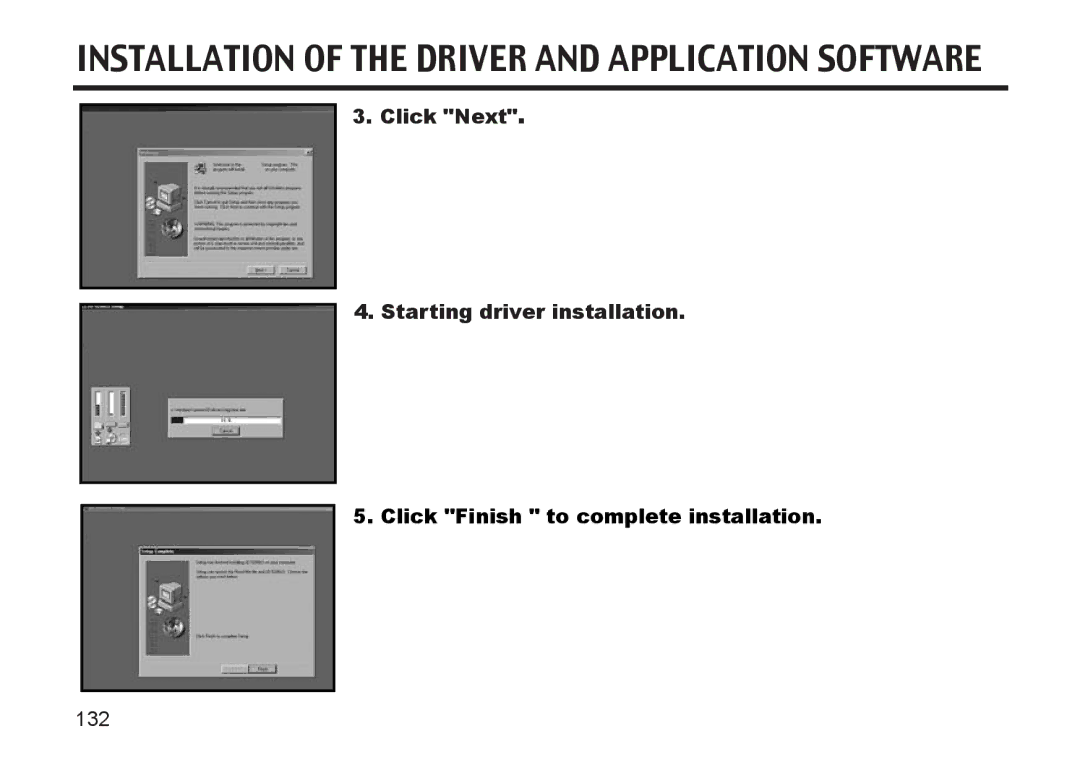 Argus Camera DC3810 manual Click Next Starting driver installation, Click Finish to complete installation 