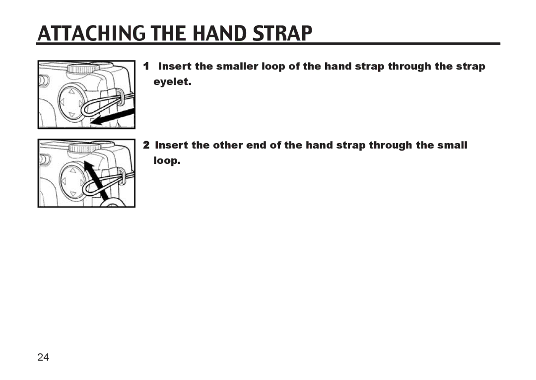 Argus Camera DC3810 manual Attaching the Hand Strap 