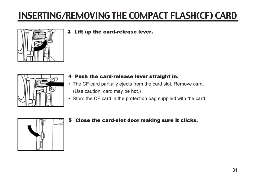 Argus Camera DC3810 manual Close the card-slot door making sure it clicks 