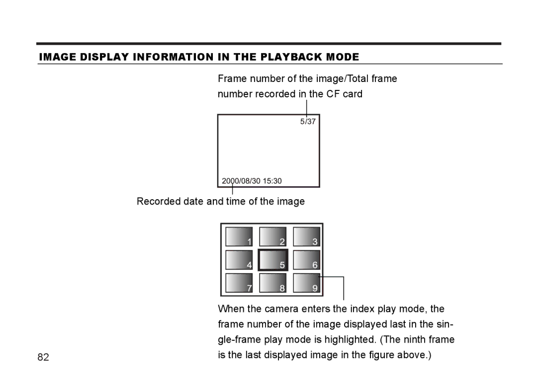 Argus Camera DC3810 manual Image Display Information in the Playback Mode 