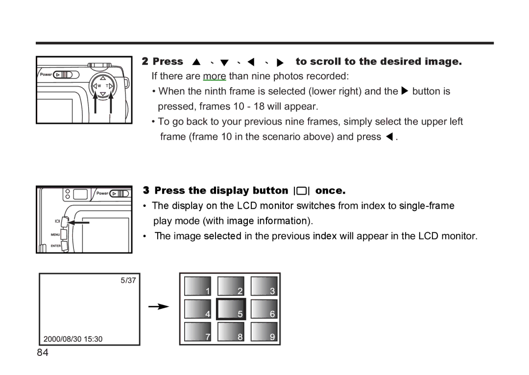 Argus Camera DC3810 manual Press the display button once 