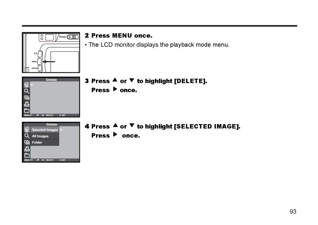 Argus Camera DC3810 manual Press Menu once 